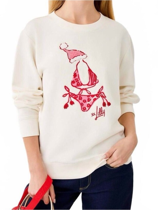 Lilly Pulitzer Tops - Lilly Pulitzer, NWTs Ballard Pullover Sweatshirt with Red Graphic, multiple sz